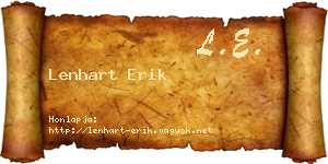 Lenhart Erik névjegykártya